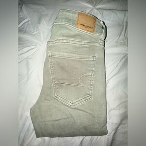 American Eagle Outfitters Light Olive Green Women Jeans